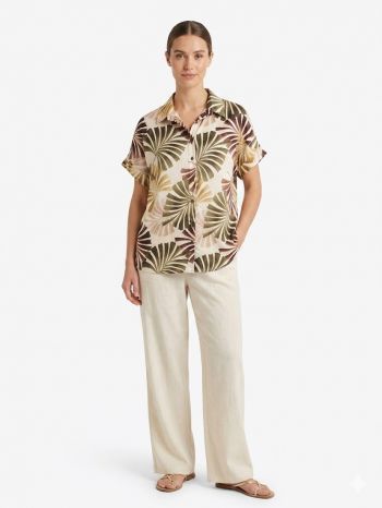 Leaf Print Button Shirt